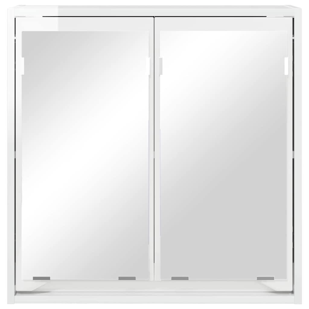 Fürdőszobai tükörszekrény Magas Fényű Fehér 60 x 20 x 60 cm