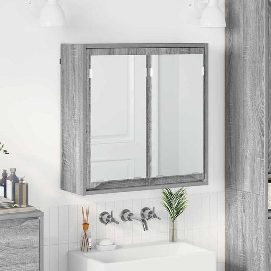 Fürdőszobai tükörszekrény Szürke Sonoma 60 x 20 x 60 cm Faanyag