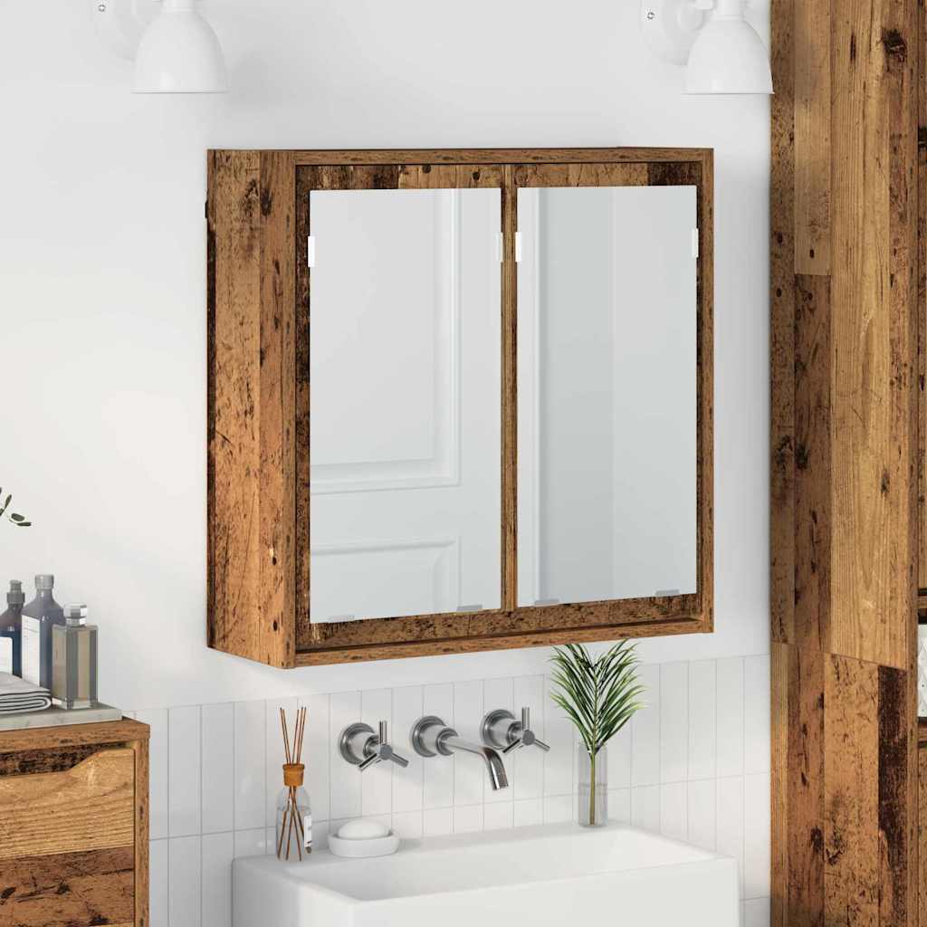 Fürdőszobai tükörszekrény Öreg fa 60 x 20 x 60 cm Faanyag