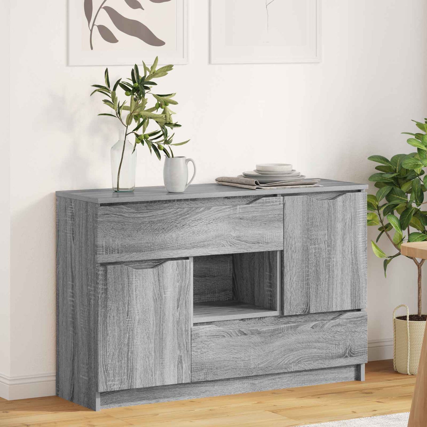 Széf Szürke Sonoma 100 x 30 x 65,6 Szerelt Fa
