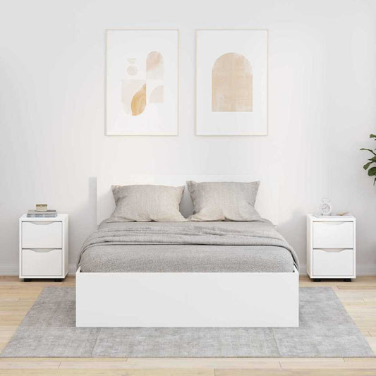 Éjjeliszekrények fiókkal 2 pcs Fehér 30,5 x 30 x 43 cm Faanyag
