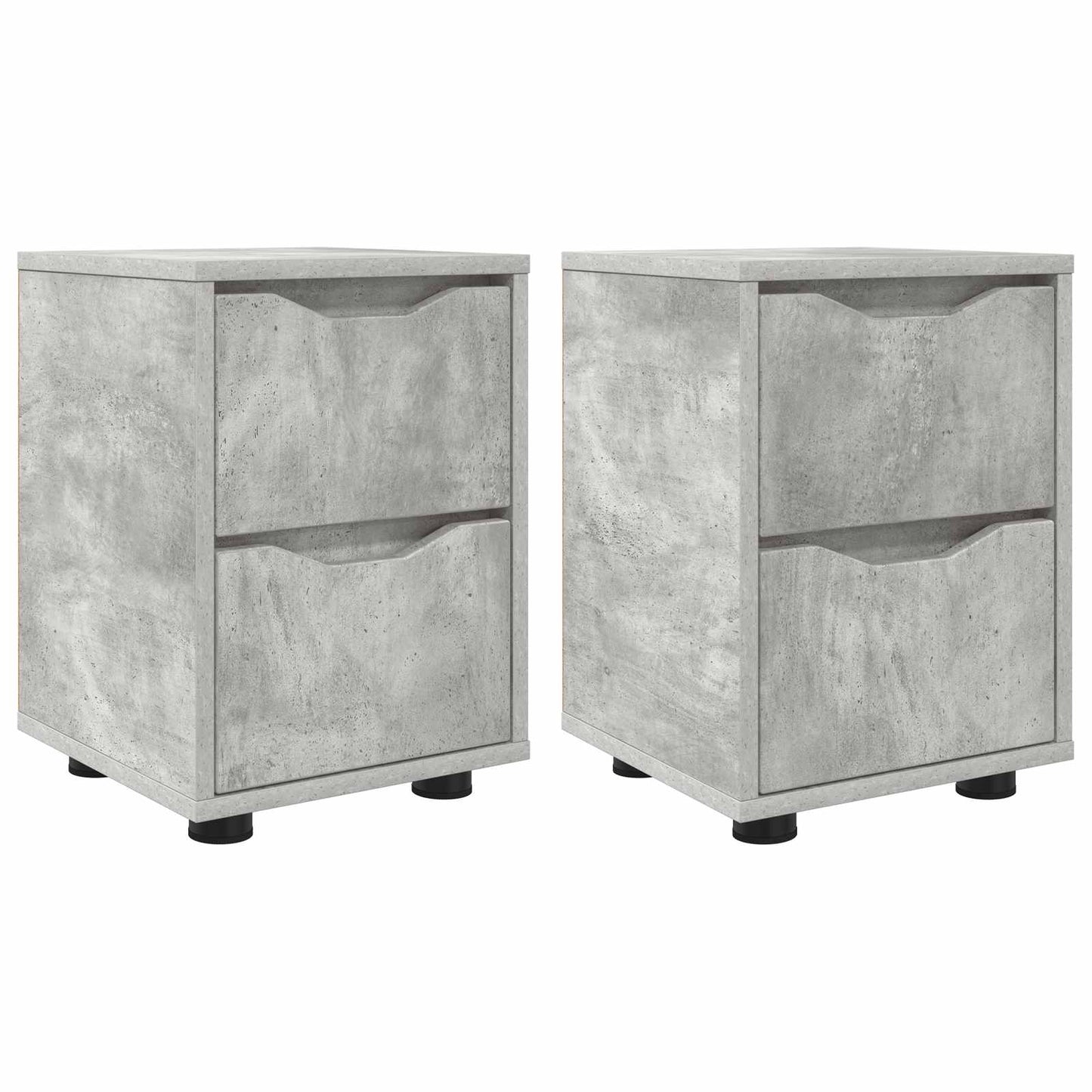 Éjjeliszekrények 2 db Beton Szürke 30,5 x 30 x 43 cm Szerelt Fa