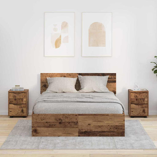 Éjjeliszekrények 2 pcs Öreg fa 30,5 x 30 x 43 cm Faanyag