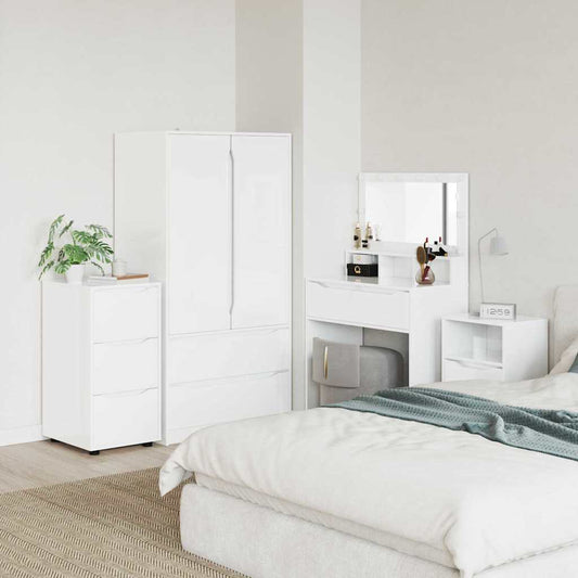 Tárolószekrény Magas Fényű Fehér 40 x 48 x 81 cm Faanyag