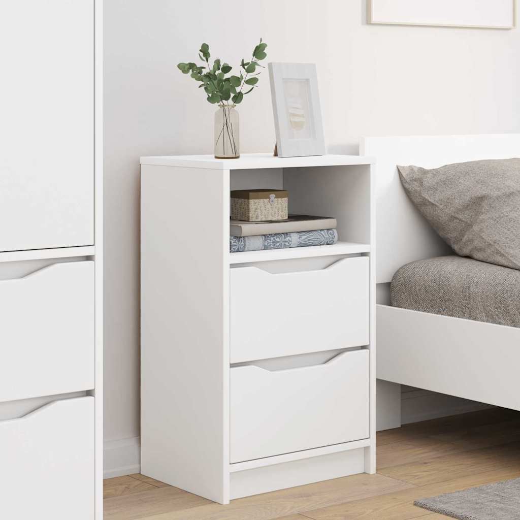 Éjjeliszekrények fiókkal 2 pcs Fehér 40 x 30 x 467 cm Faanyag