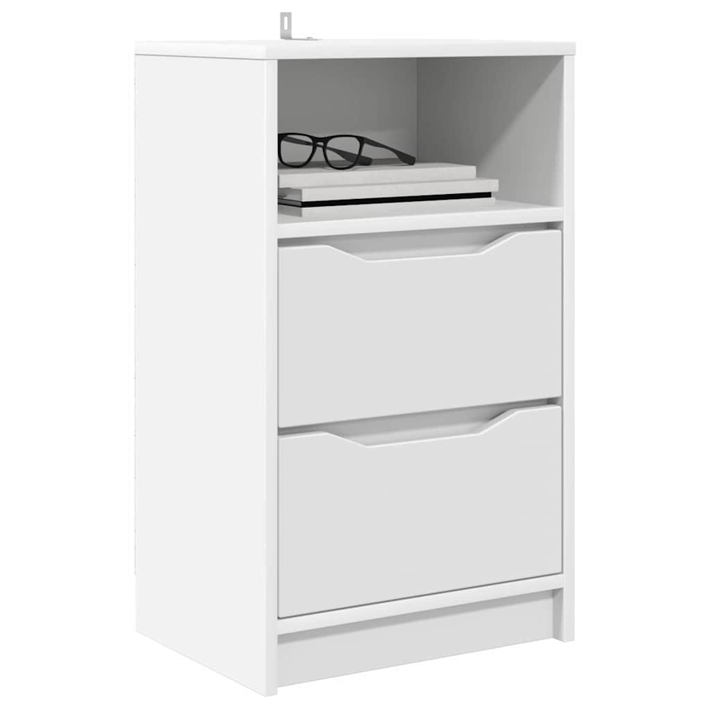 Éjjeliszekrények fiókkal 2 pcs Fehér 40 x 30 x 467 cm Faanyag