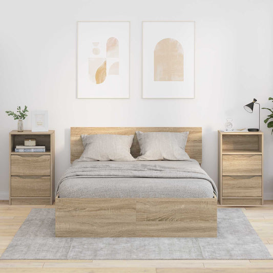 Éjjeliszekrények 2 db Sonoma tölgy 40 x 30 x 467 cm Szerelt Fa