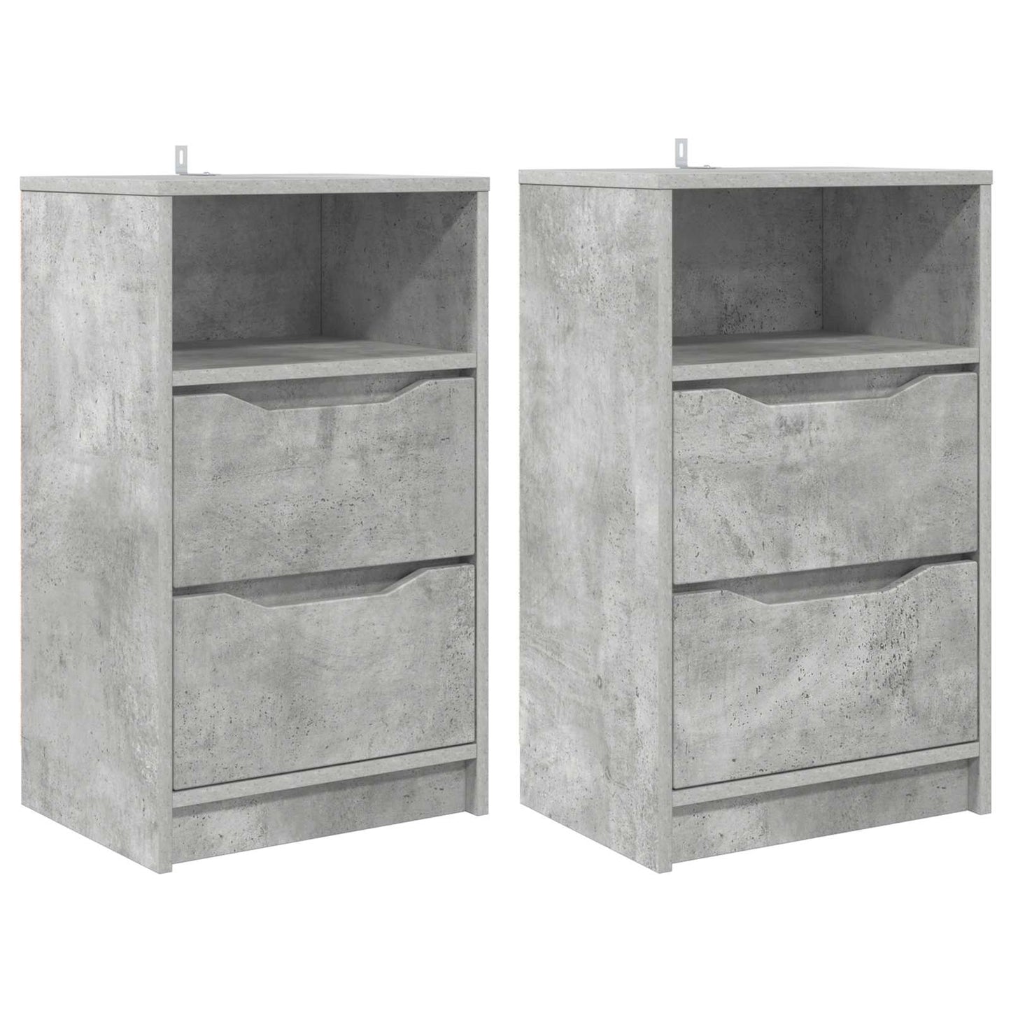 Éjjeliszekrények 2 db Beton Szürke 40 x 30 x 467 cm Szerelt Fa