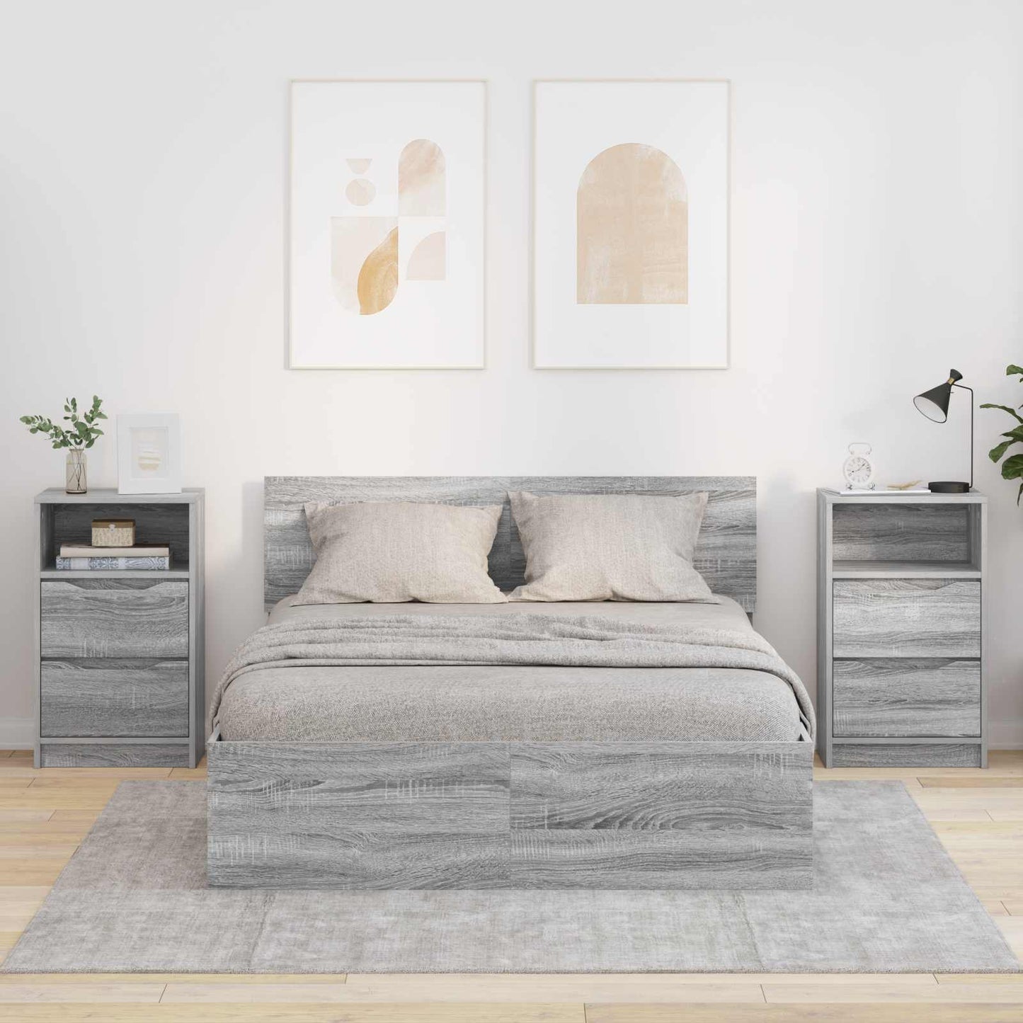 Éjjeliszekrények 2 db Szürke Sonoma 40 x 30 x 467 cm Szerelt Fa