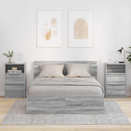 Éjjeliszekrények 2 db Szürke Sonoma 40 x 30 x 467 cm Szerelt Fa