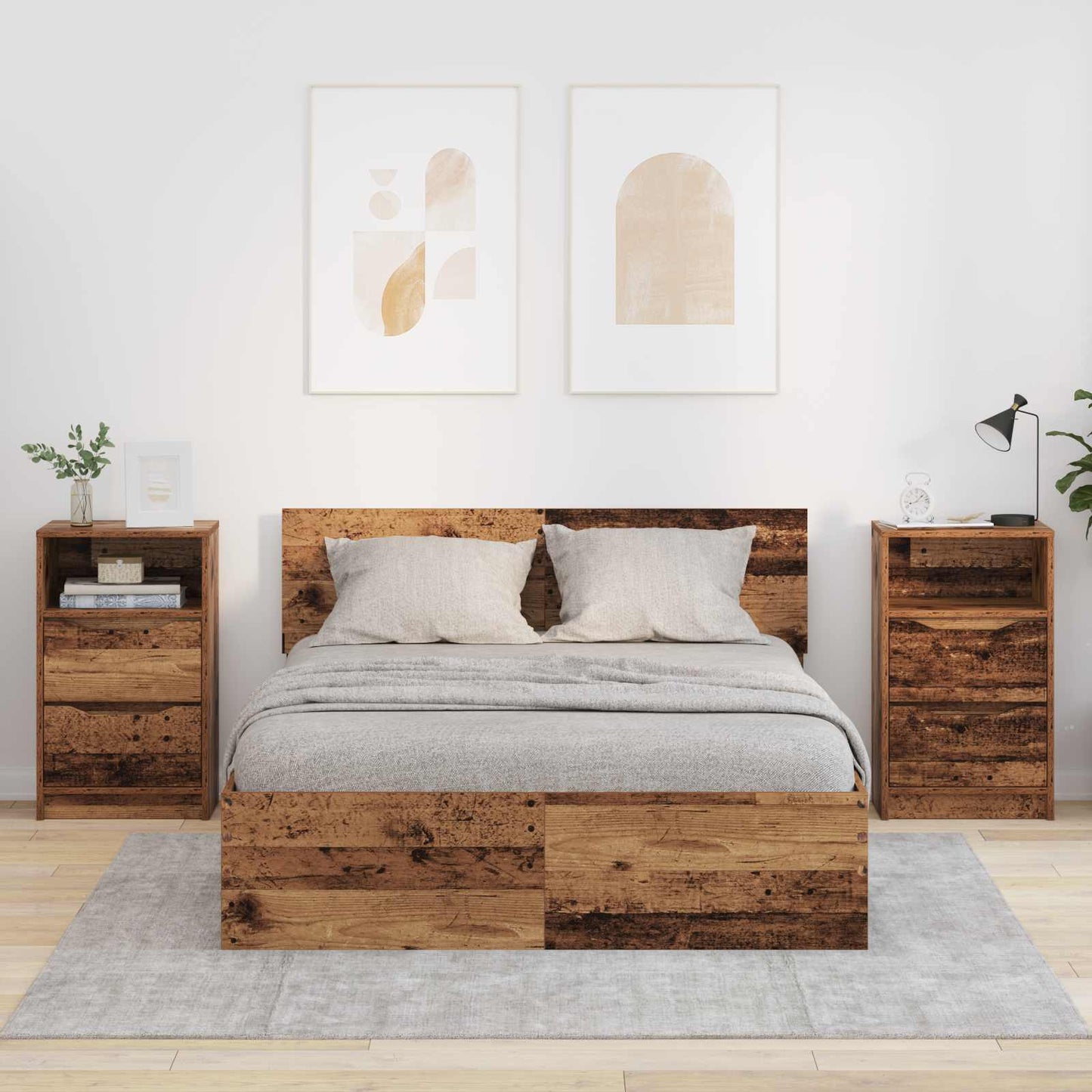 Éjjeliszekrények 2 db Öreg fa 40 x 30 x 467 cm Szerelt Fa