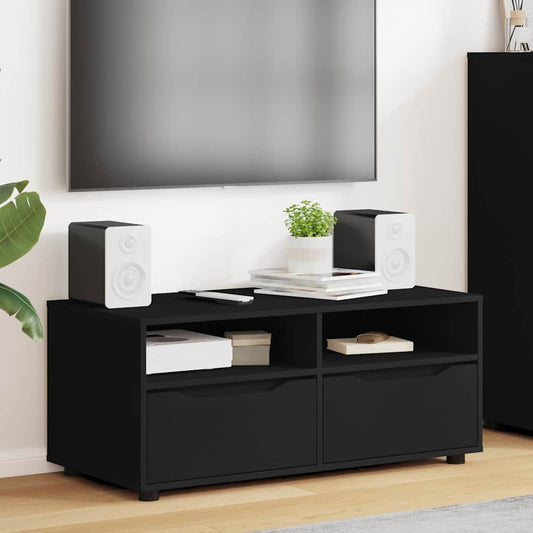 TV szekrény fiókkal Fekete 100 x 48 x 43 cm Faanyag