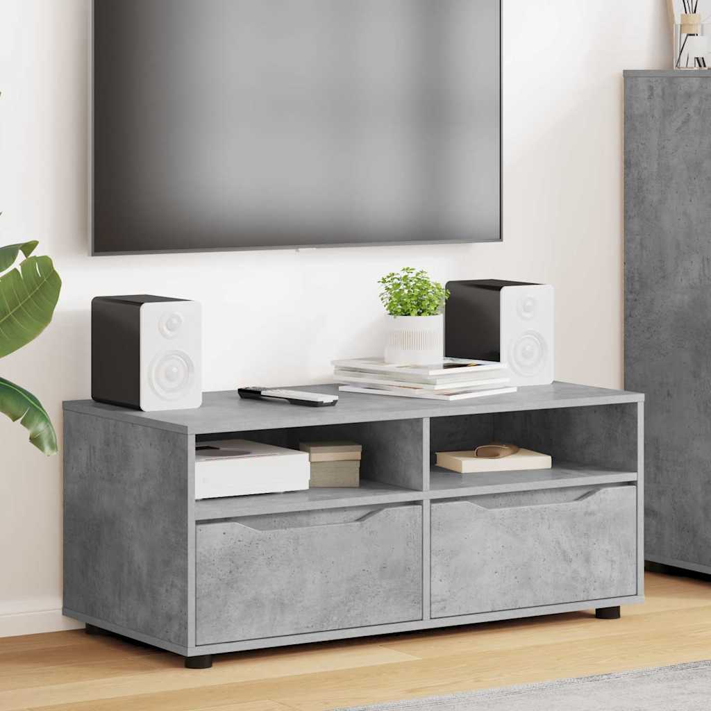 TV szekrény 100 x 48 x 43 cm Beton Szürke Szerelt Fa