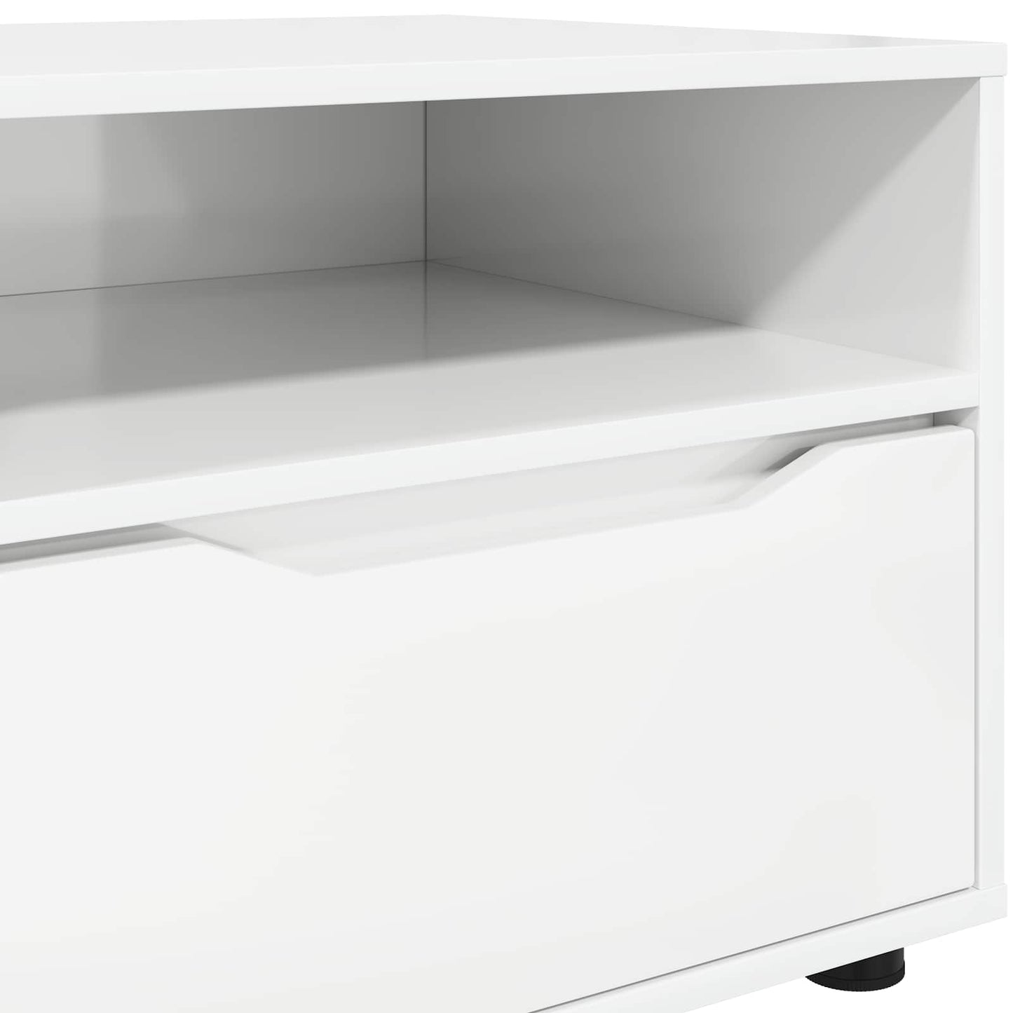 TV szekrény fiókkal Magas Fényű Fehér 100 x 48 x 43 cm Faanyag