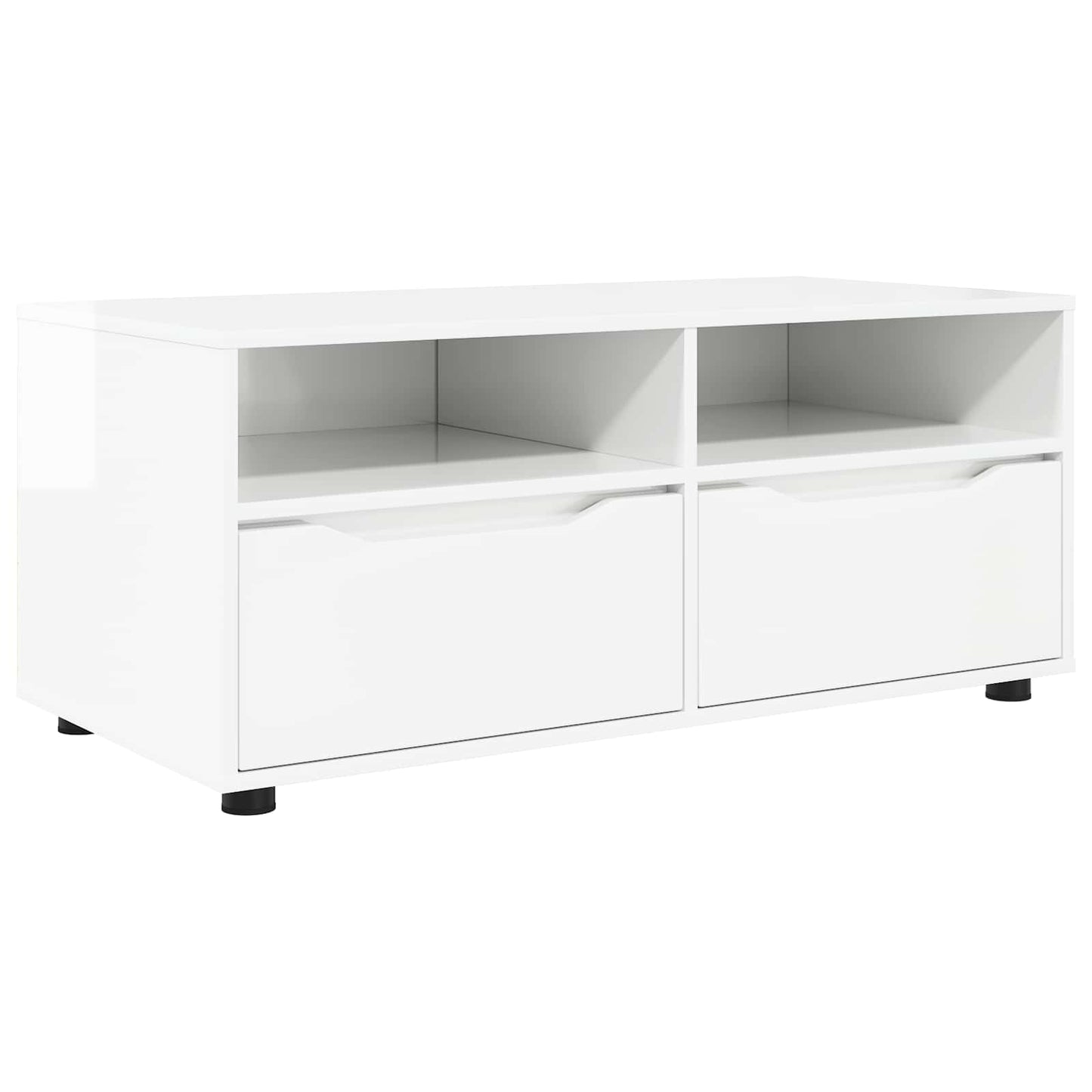 TV szekrény fiókkal Magas Fényű Fehér 100 x 48 x 43 cm Faanyag