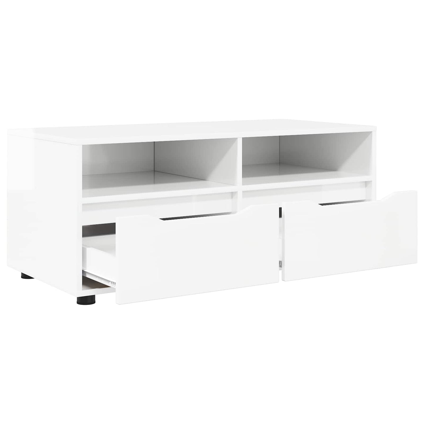 TV szekrény fiókkal Magas Fényű Fehér 100 x 48 x 43 cm Faanyag