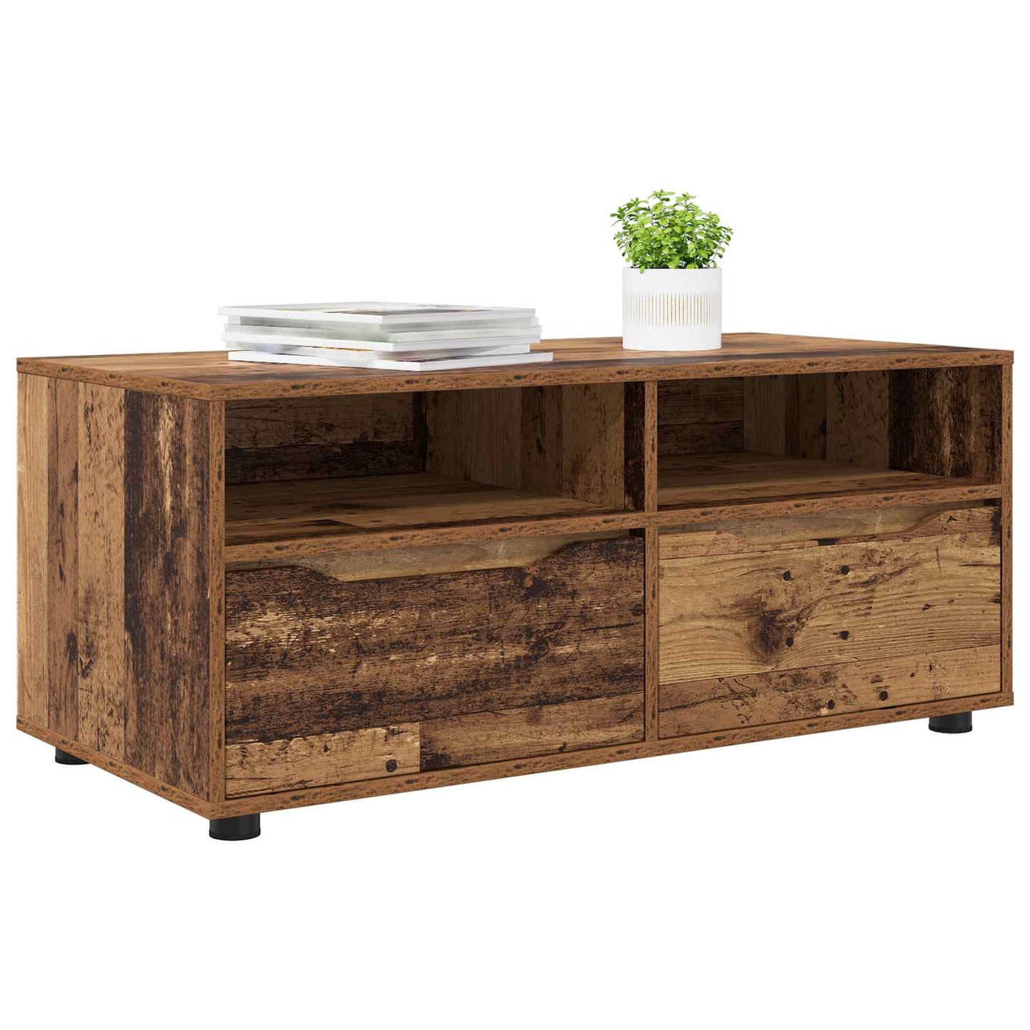 TV szekrény fiókkal Öreg fa 100 x 48 x 43 cm Faanyag