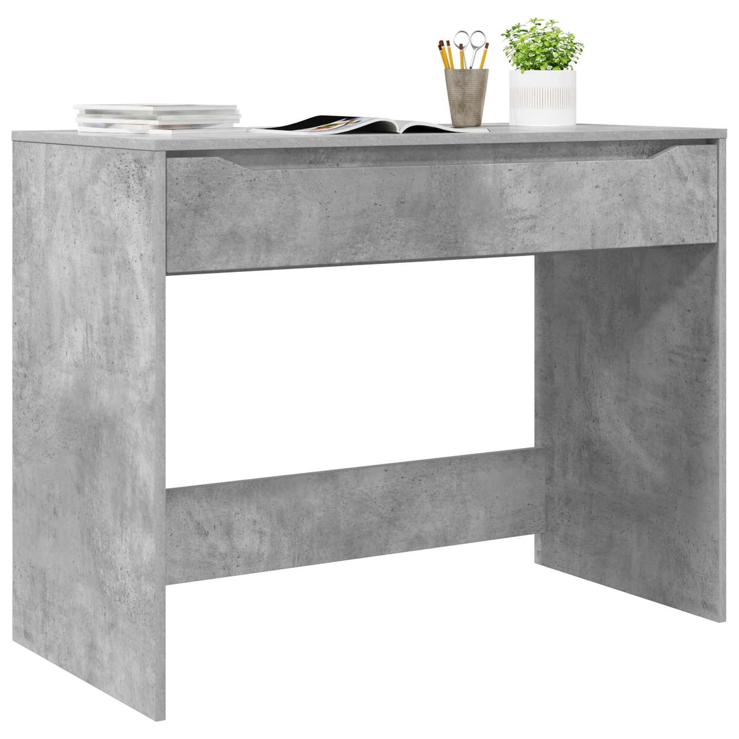 Asztal fiókkal Beton Szürke 100 x 50 x 78 cm Mérnöki fa