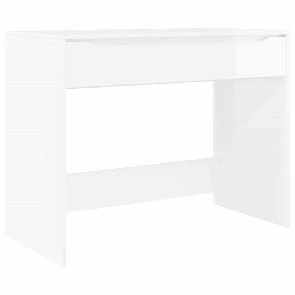 Asztal fiókkal Magasfényű Fehér 100 x 50 x 78 cm Mérnöki fa