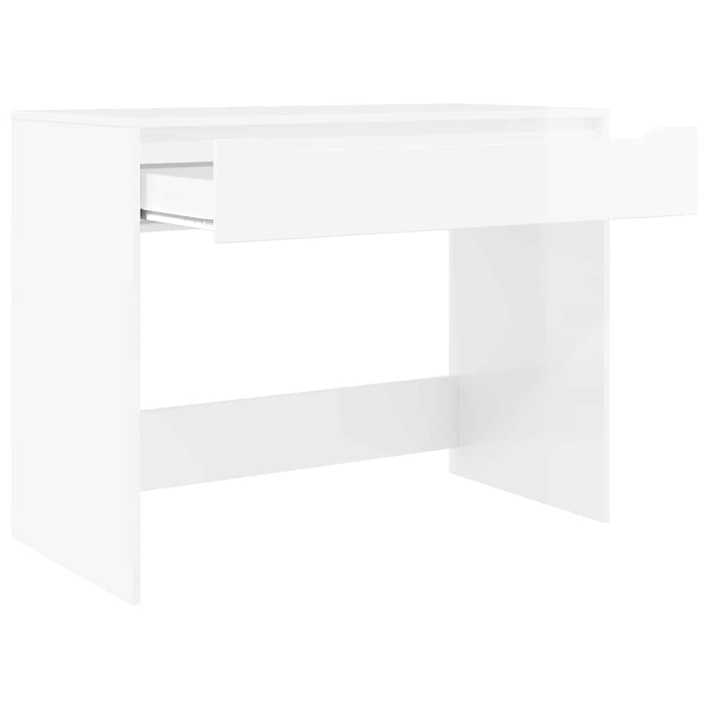 Asztal fiókkal Magasfényű Fehér 100 x 50 x 78 cm Mérnöki fa