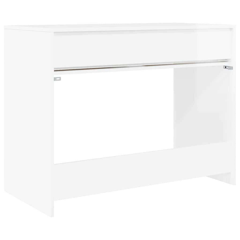 Asztal fiókkal Magasfényű Fehér 100 x 50 x 78 cm Mérnöki fa