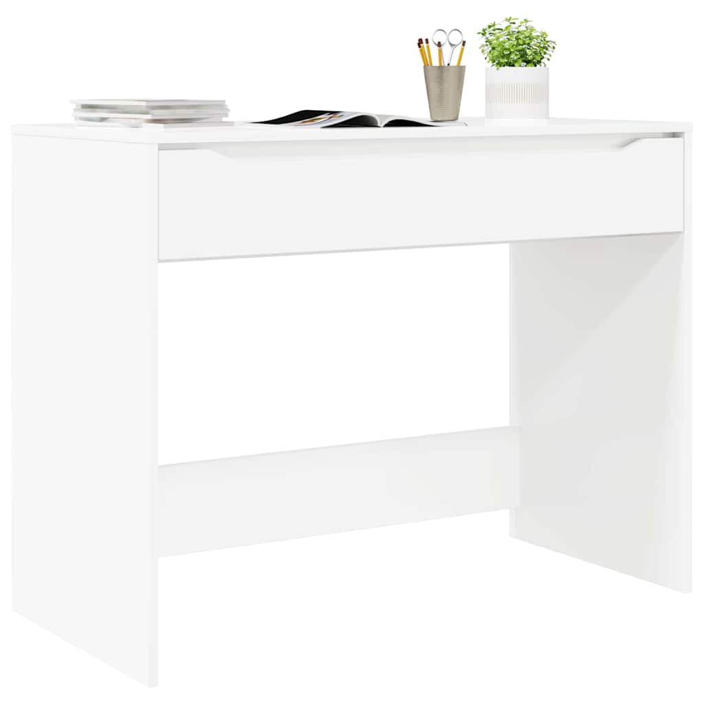 Asztal fiókkal Magasfényű Fehér 100 x 50 x 78 cm Mérnöki fa