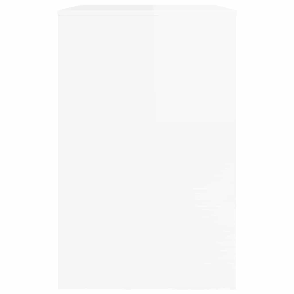 Asztal fiókkal Magasfényű Fehér 100 x 50 x 78 cm Mérnöki fa