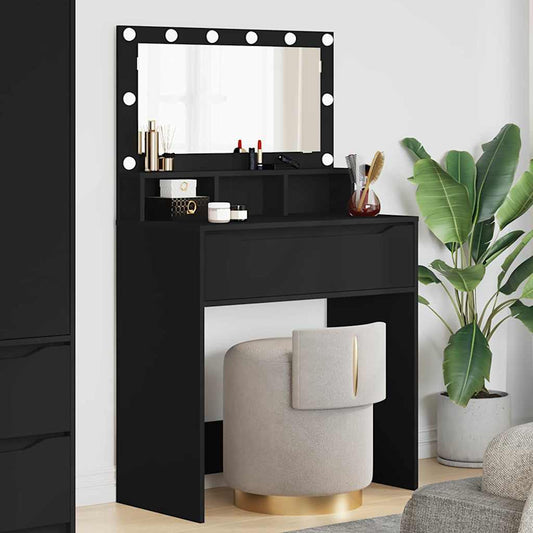 Hálószobai Öltözködő Asztalok Fekete 80 x 39,6 x 135 cm Faanyag