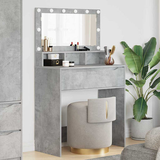 Hálószobai Öltözködő Asztalok Beton Szürke 80 x 39,6 x 135 cm