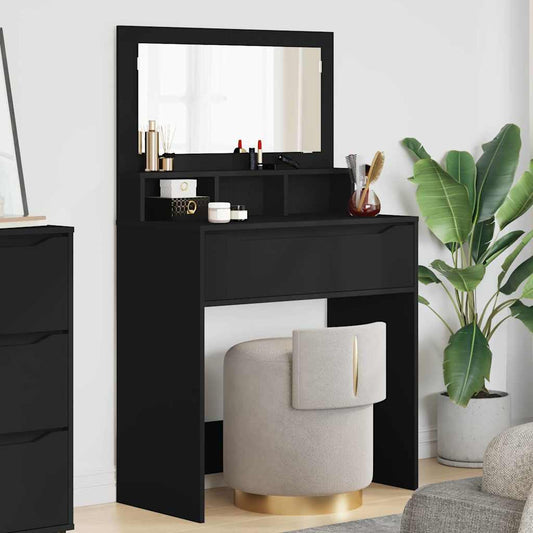 Hálószobai Öltözködő Asztalok Fekete 80 x 39,6 x 135 cm Faanyag