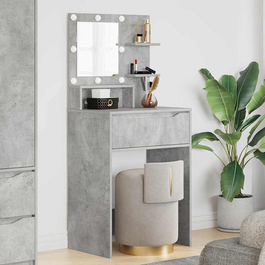 Hálószobai Öltözködő Asztalok Beton Szürke 80 x 39,6 x 135 cm