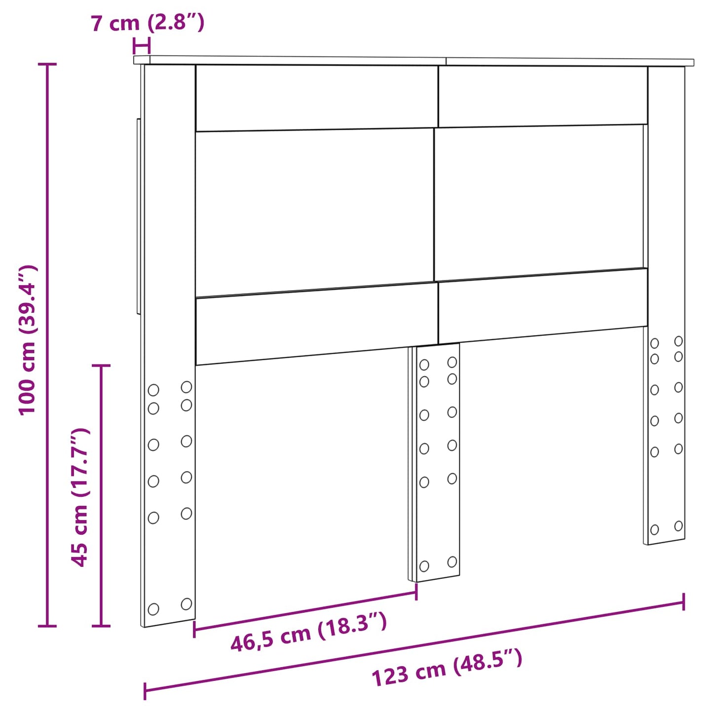 Fejtámla Artisan tölgy Szerelt Fa