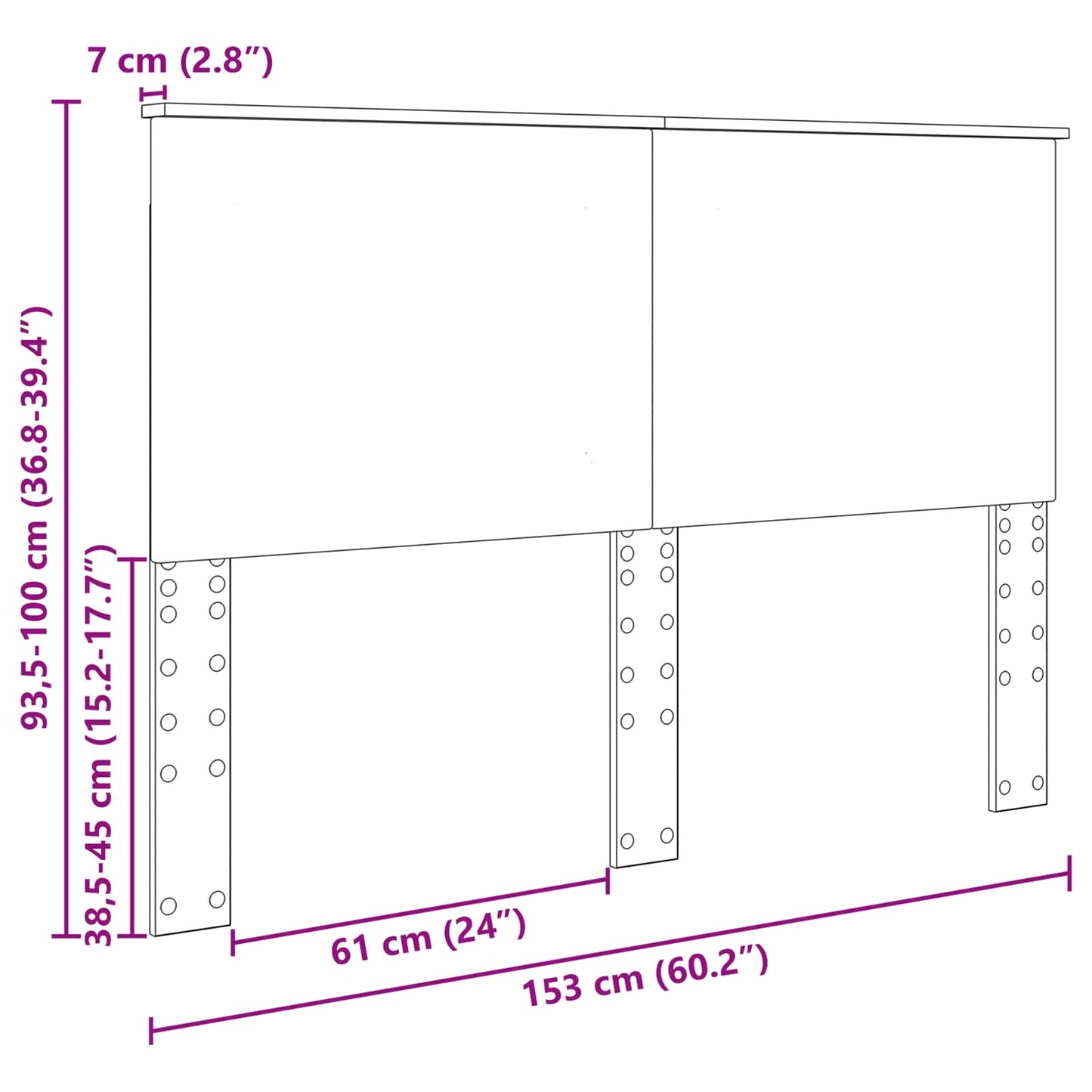 Fejtámla Sonoma tölgy 100 cm Mérnöki fa