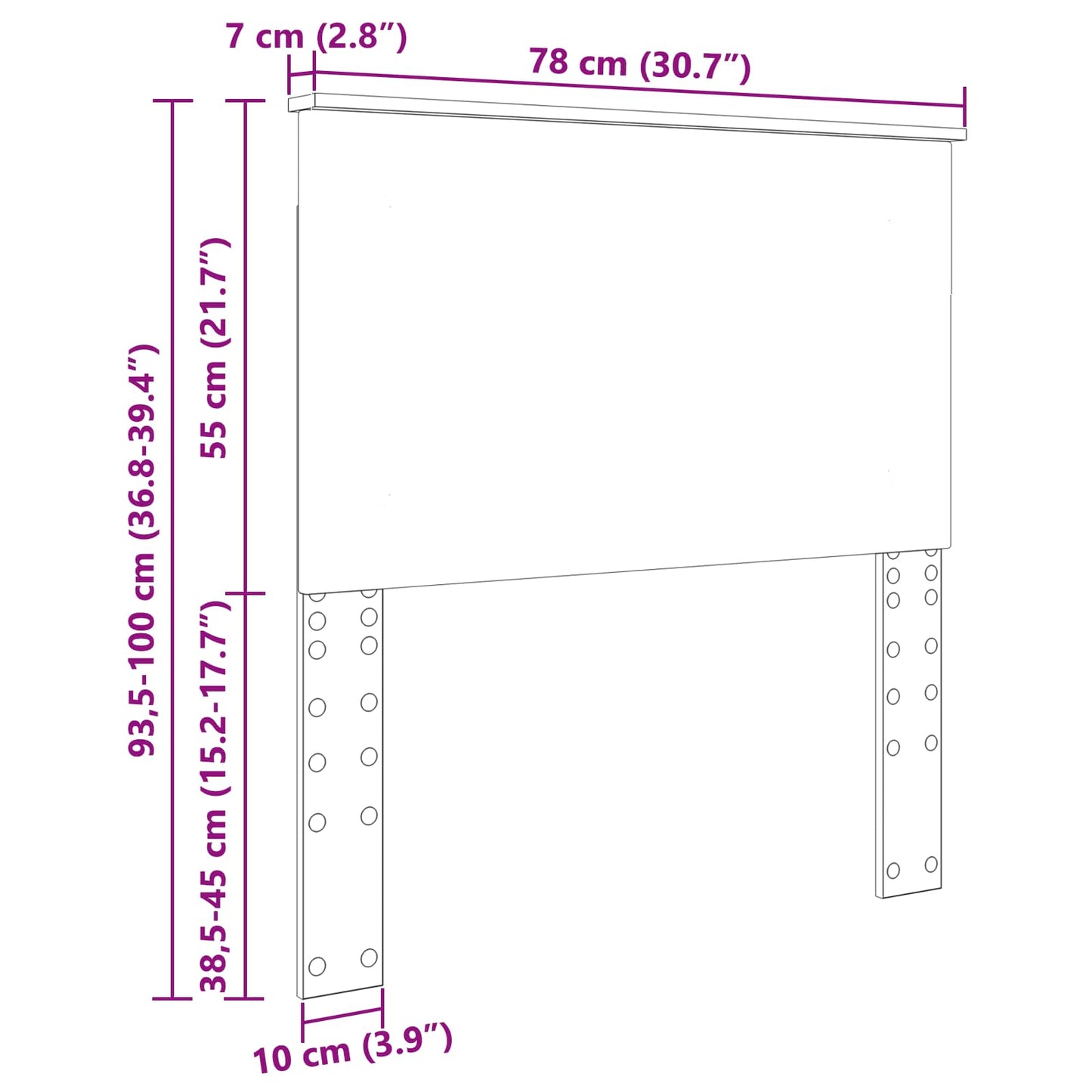 Fejtámla Barna tölgy 100 cm Mérnöki fa