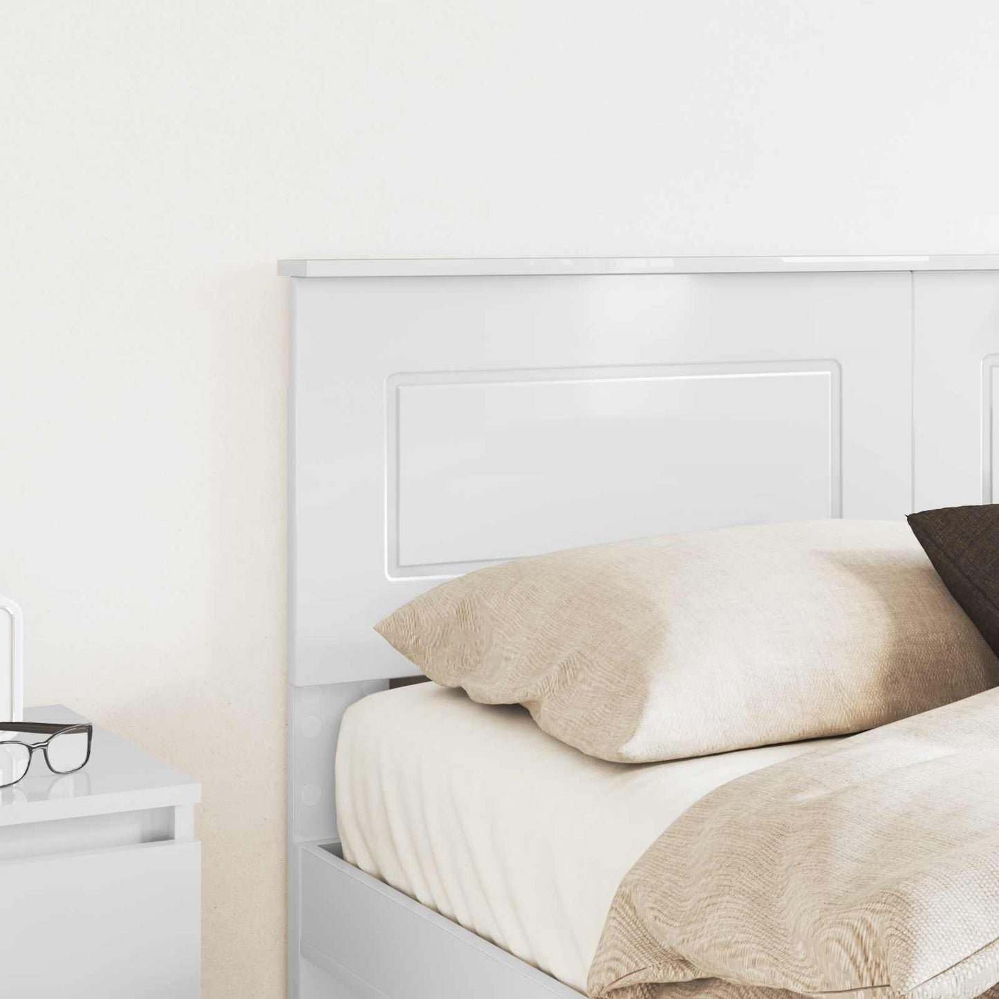 Fejtámla Fényes Fehér Szerelt fa