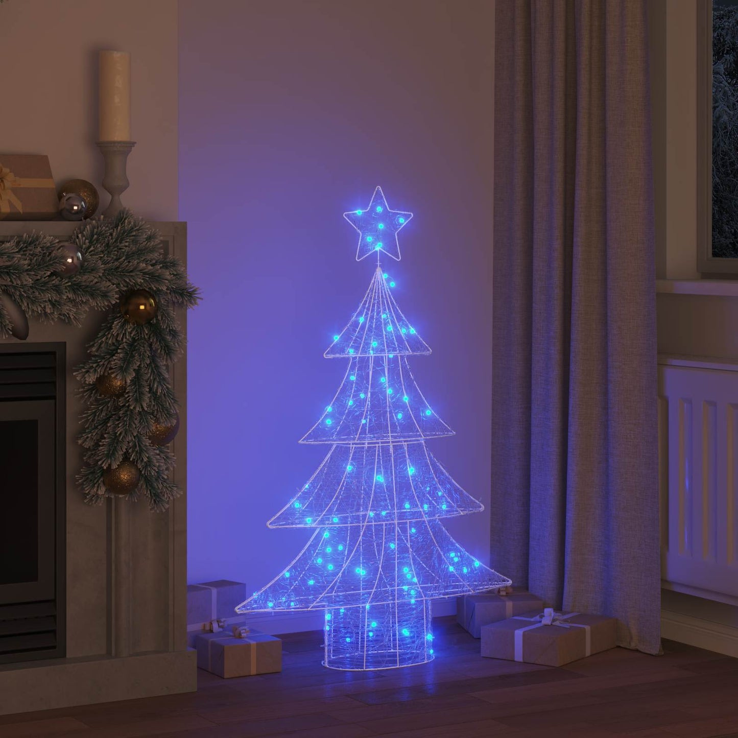 Karácsonyfa 100 LED-del Kék 120 cm Akril