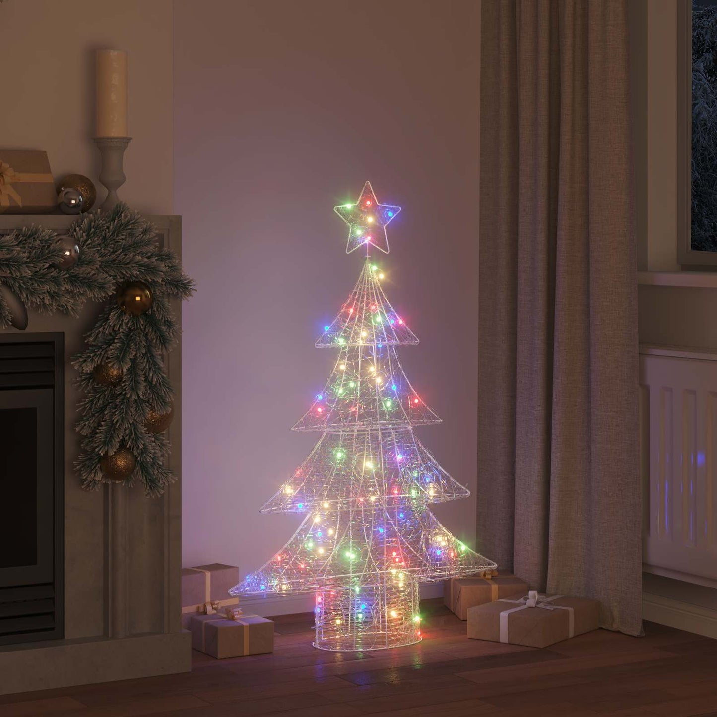 Karácsonyfa 100 LED-del Sokszínű 120 cm Akril