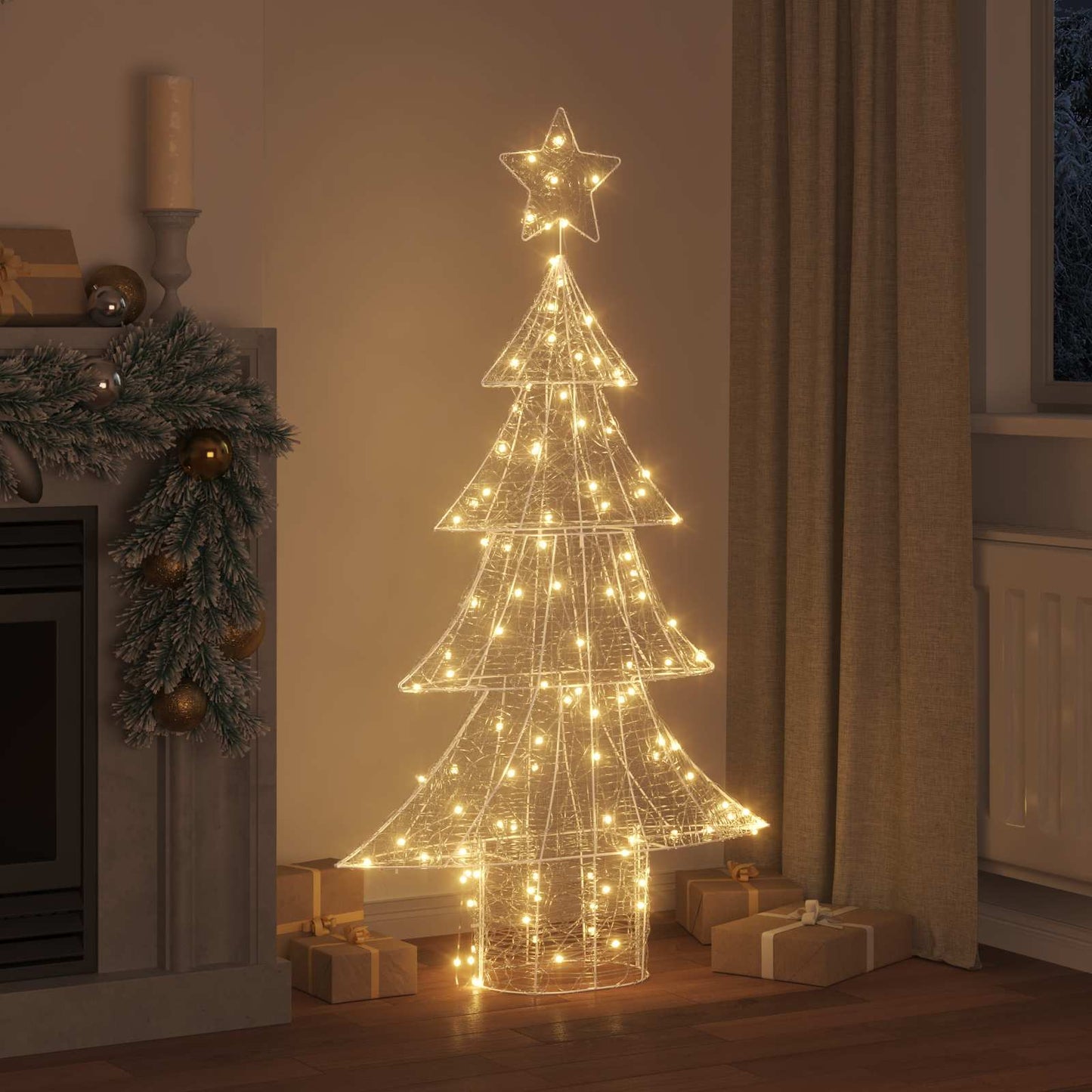 Karácsonyfa 160 LED-del Meleg fehér 150 cm Akril