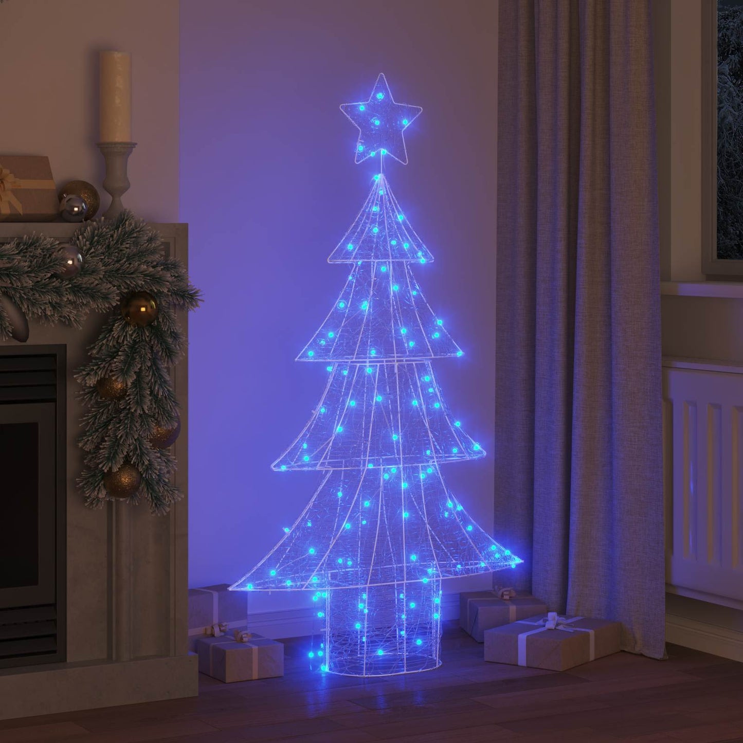 Karácsonyfa 160 LED-del Kék 150 cm Akril