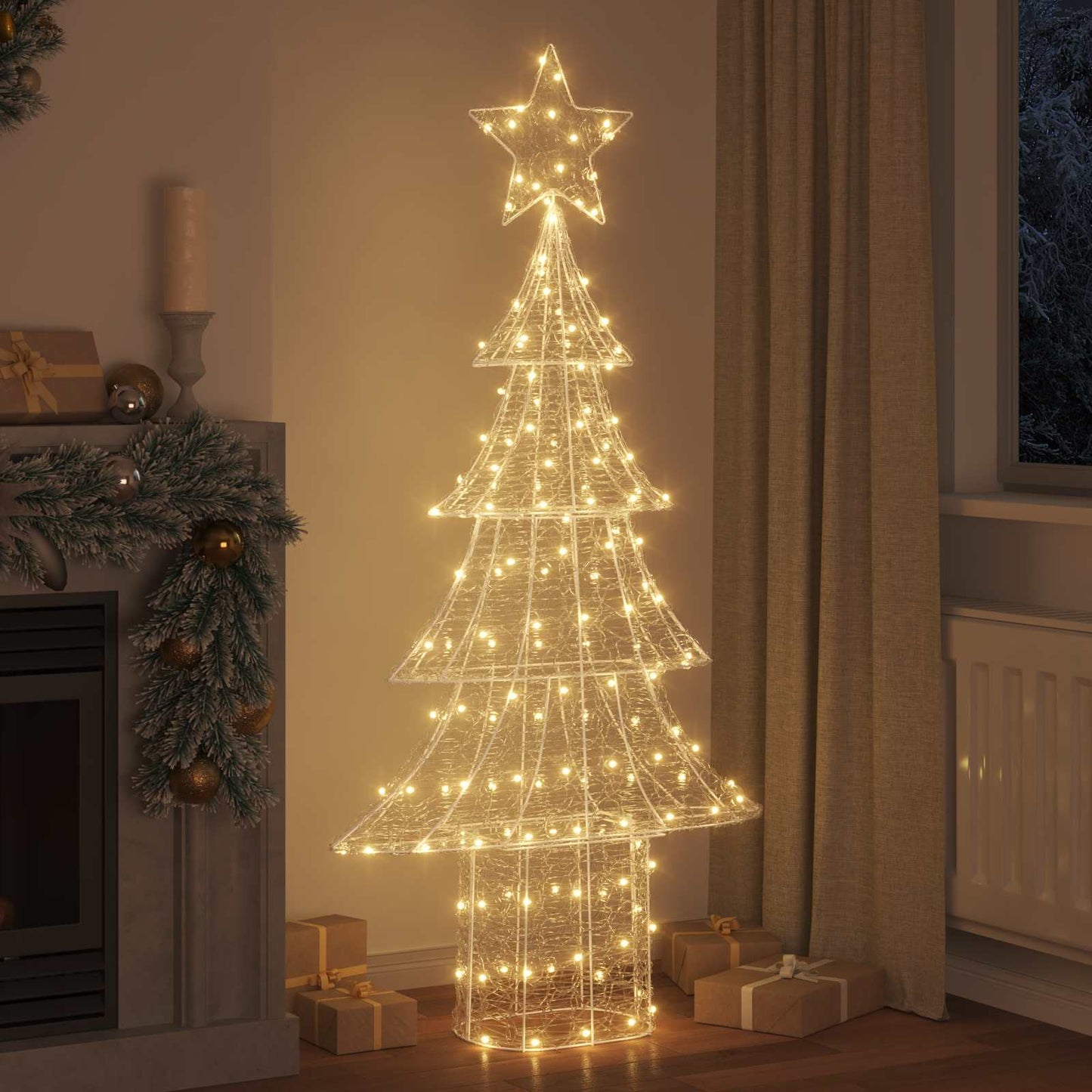 Karácsonyfa 240 LED-del Meleg fehér 150 cm Akril