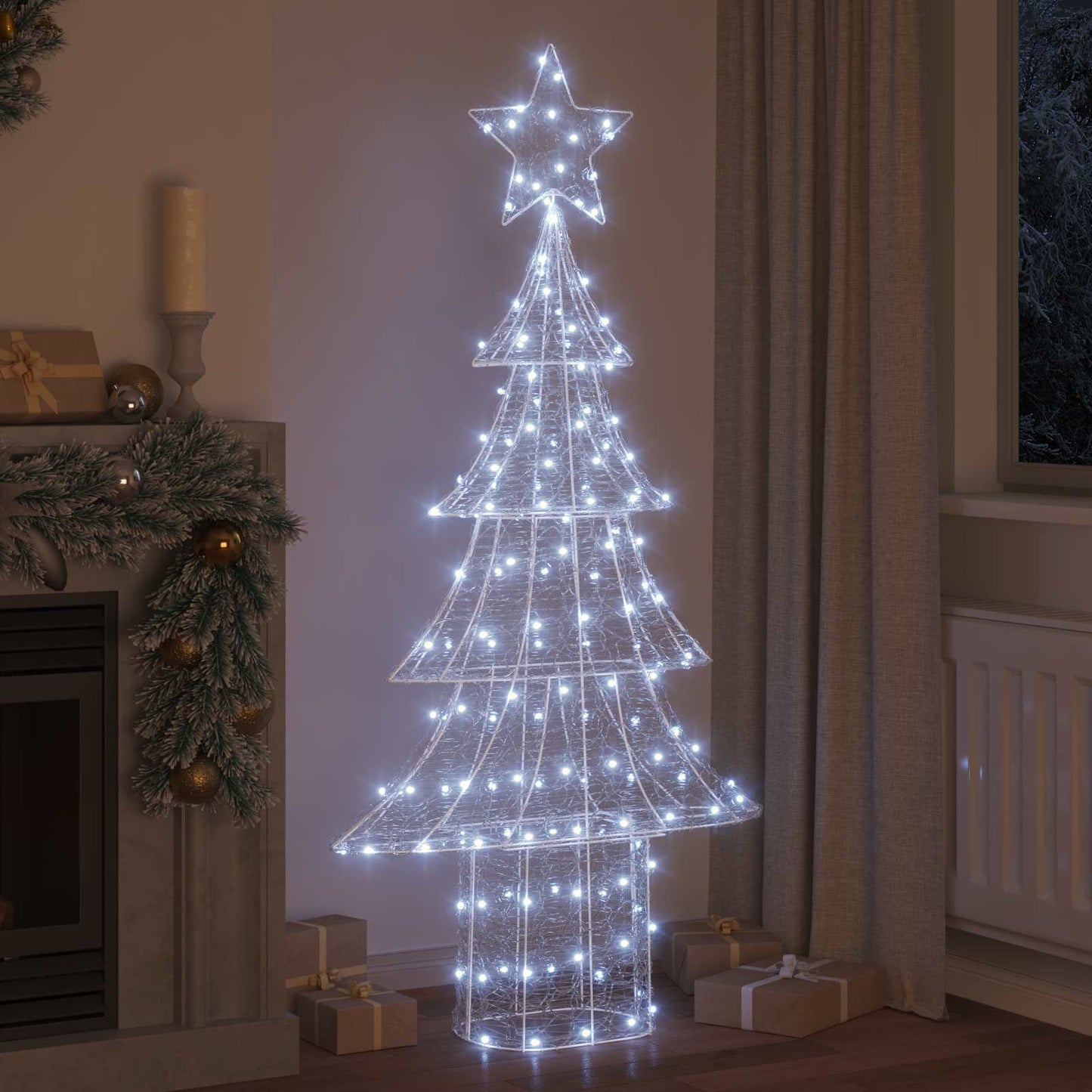 Karácsonyfa 240 LED-del Hideg feher 180 cm Akril