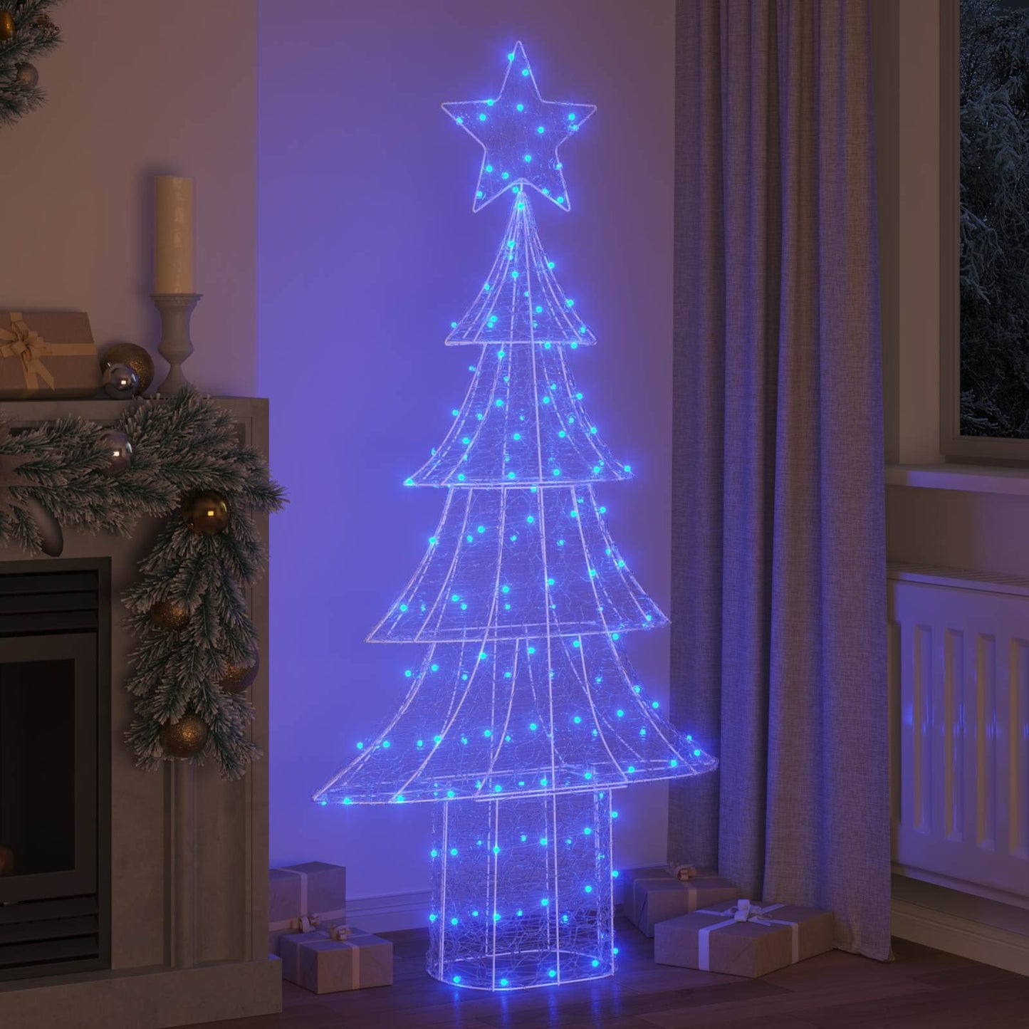 Karácsonyfa 240 LED-del Kék 180 cm Akril