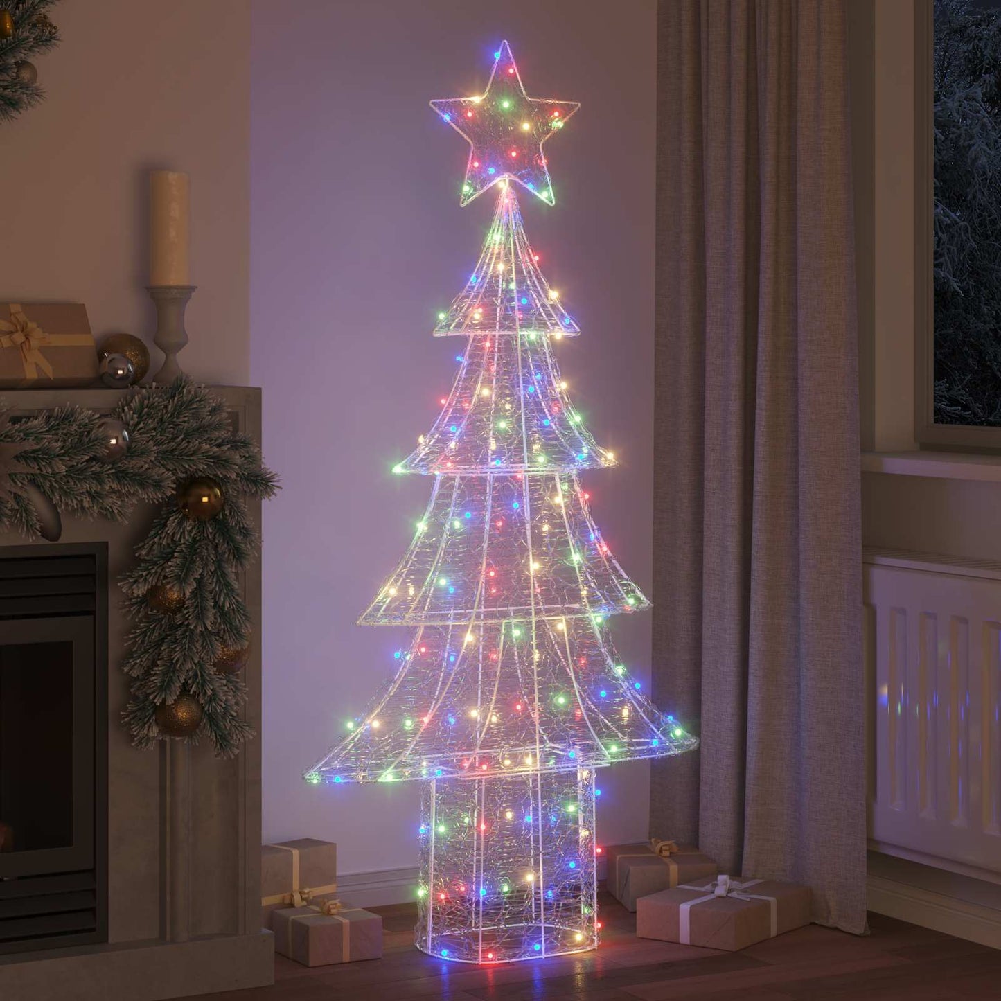 Karácsonyfa 240 LED-del Sokszínű 180 cm Akril