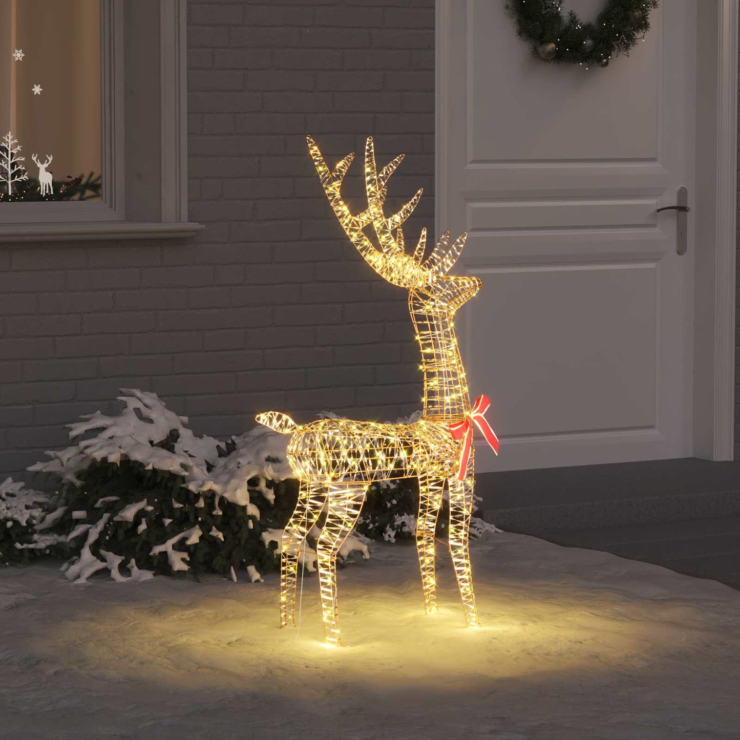 3D rénszarvas 140 LED Meleg fehér 128 cm PET