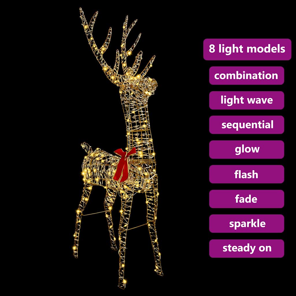 3D rénszarvas 140 LED Meleg fehér 128 cm PET