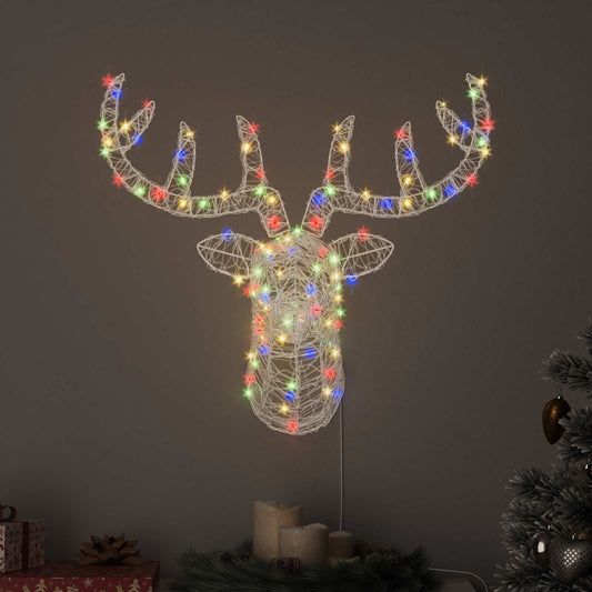 Rénszarvas fej 140 LED-del színes 68 x 36,5 x 62,5 cm Akril