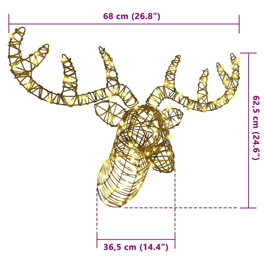 Rénszarvas húzta szán Meleg fehér 68 x 36,5 x 62,5 cm Rattan
