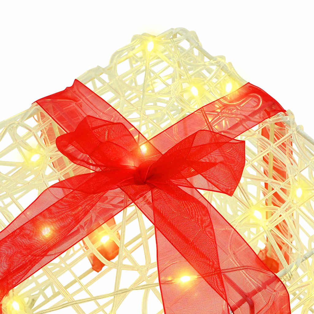 Ajándékdoboz 60 LED-del 3 pcs Meleg fehér 20 x 20 x 20 cm Akril