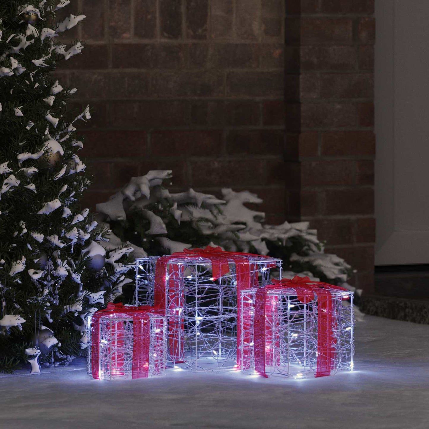 Ajándékdoboz 60 LED-del 3 pcs Hideg feher 20 x 20 x 20 cm Akril