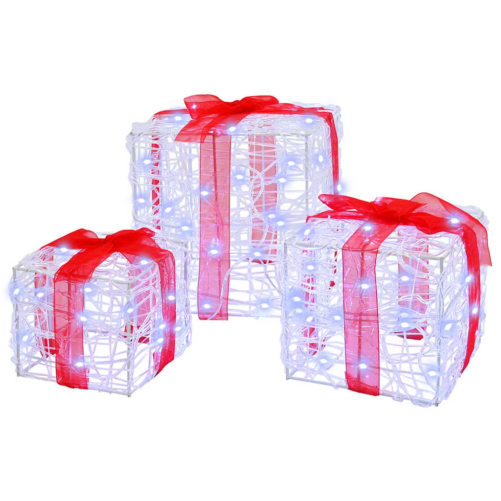 Ajándékdoboz 60 LED-del 3 pcs Hideg feher 20 x 20 x 20 cm Akril